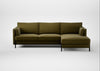 Tortona Right Hand Facing Corner Chaise Wool Velvet Olive