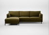 Tortona Left Hand Facing Corner Chaise Wool Velvet Olive