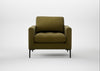 Eton Armchair Wool Velvet Olive / Black