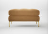 Eton Footstool Wool Velvet Camel / Brass