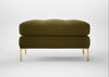 Eton Footstool Wool Velvet Olive / Brass