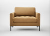 Eton Loveseat Wool Velvet Camel / Black