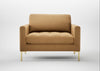 Eton Loveseat Wool Velvet Camel / Brass