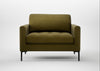 Eton Loveseat Wool Velvet Olive / Black