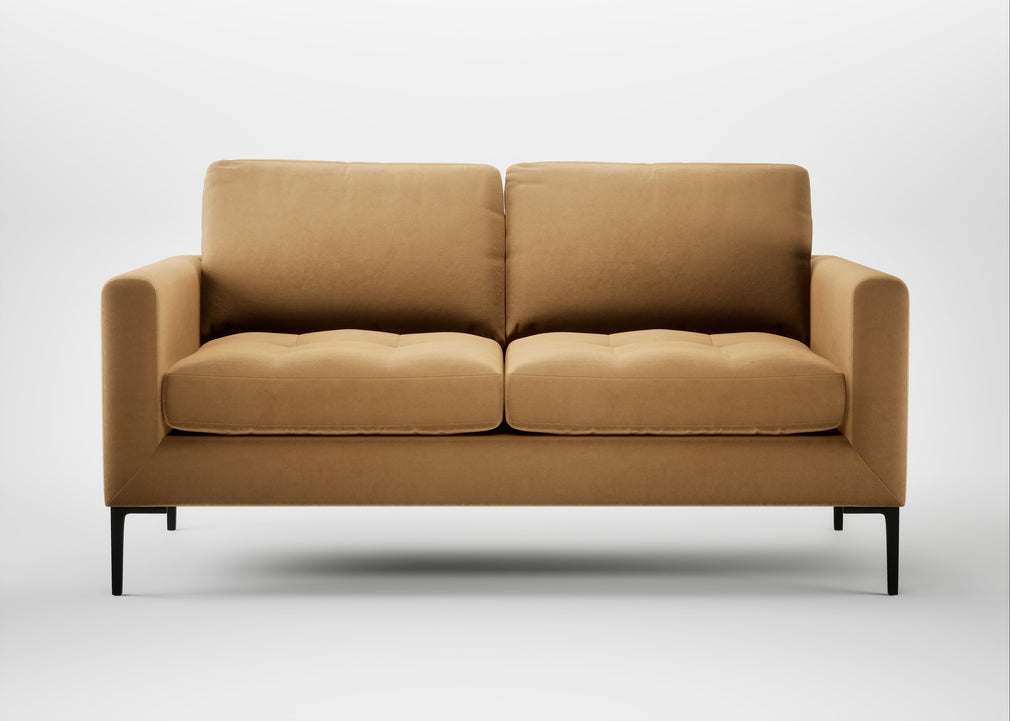 Eton 2 Seater Sofa Wool Velvet Camel / Black