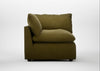 Astrid Corner Unit Wool Velvet Olive / Walnut Stained Beech