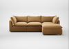 Astrid Right Hand Facing Corner Chaise Sofa Wool Velvet Camel / Natural Beech