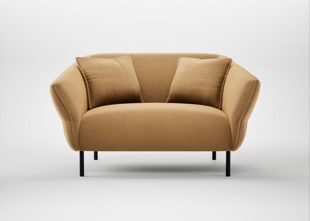 Alto Loveseat Wool Velvet Camel