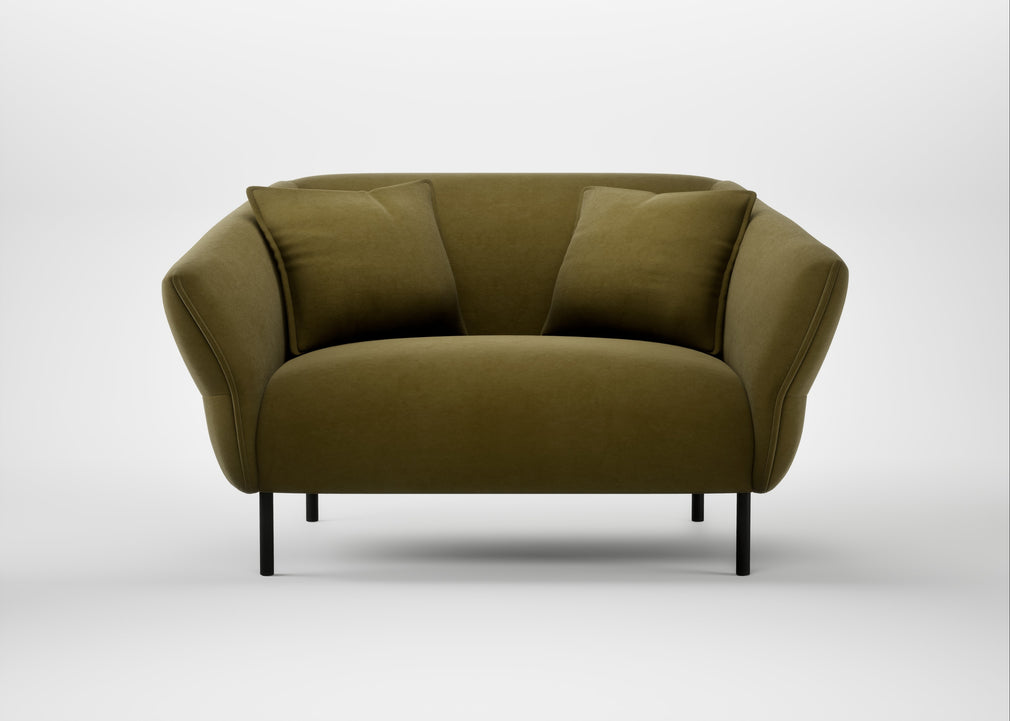 Alto Loveseat Wool Velvet Olive
