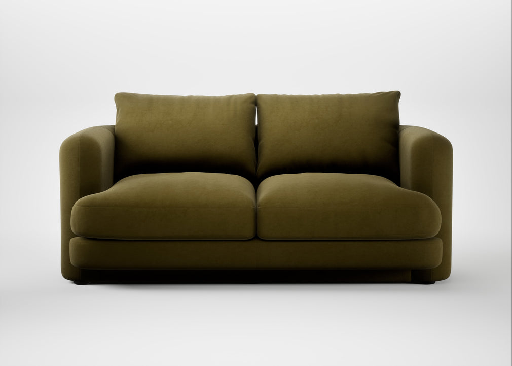 Rafi 2 Seater Sofa Wool Velvet Olive