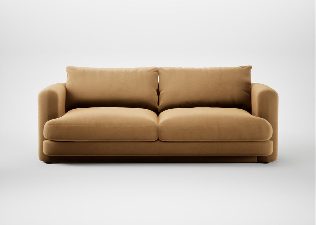 Rafi 3 Seater Sofa Wool Velvet Camel