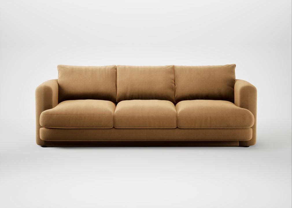 Rafi 4 Seater Sofa Wool Velvet Camel
