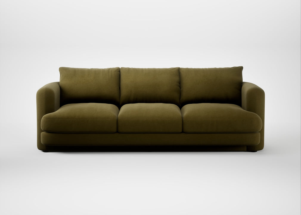 Rafi 4 Seater Sofa Wool Velvet Olive