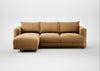 Rafi Left Hand Facing Chaise Sofa Wool Velvet Camel