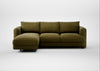 Rafi Left Hand Facing Chaise Sofa Wool Velvet Olive