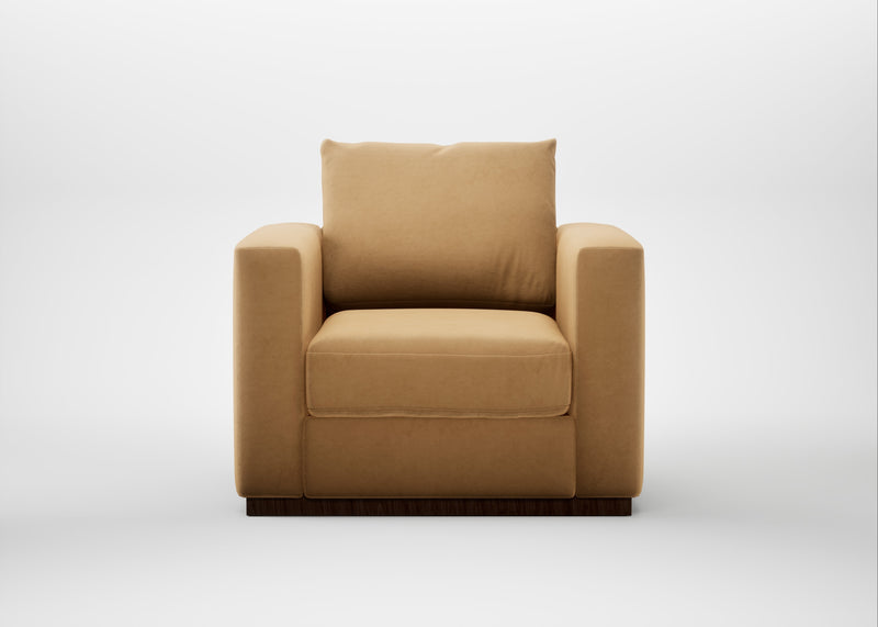 Trento Armchair Wool Velvet Camel