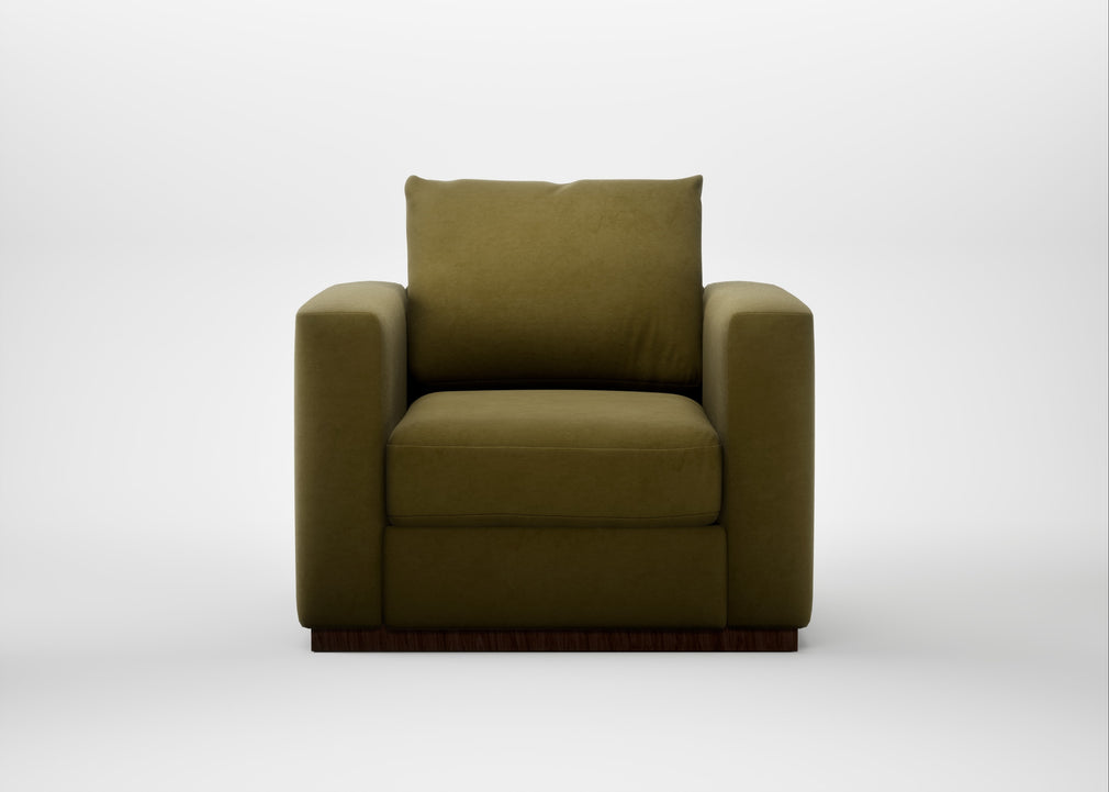 Trento Armchair Wool Velvet Olive