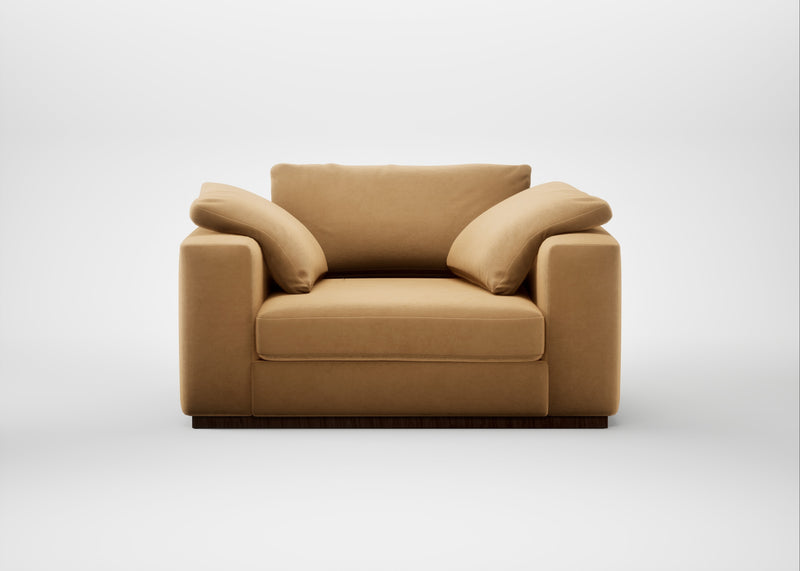 Trento Loveseat Wool Velvet Camel
