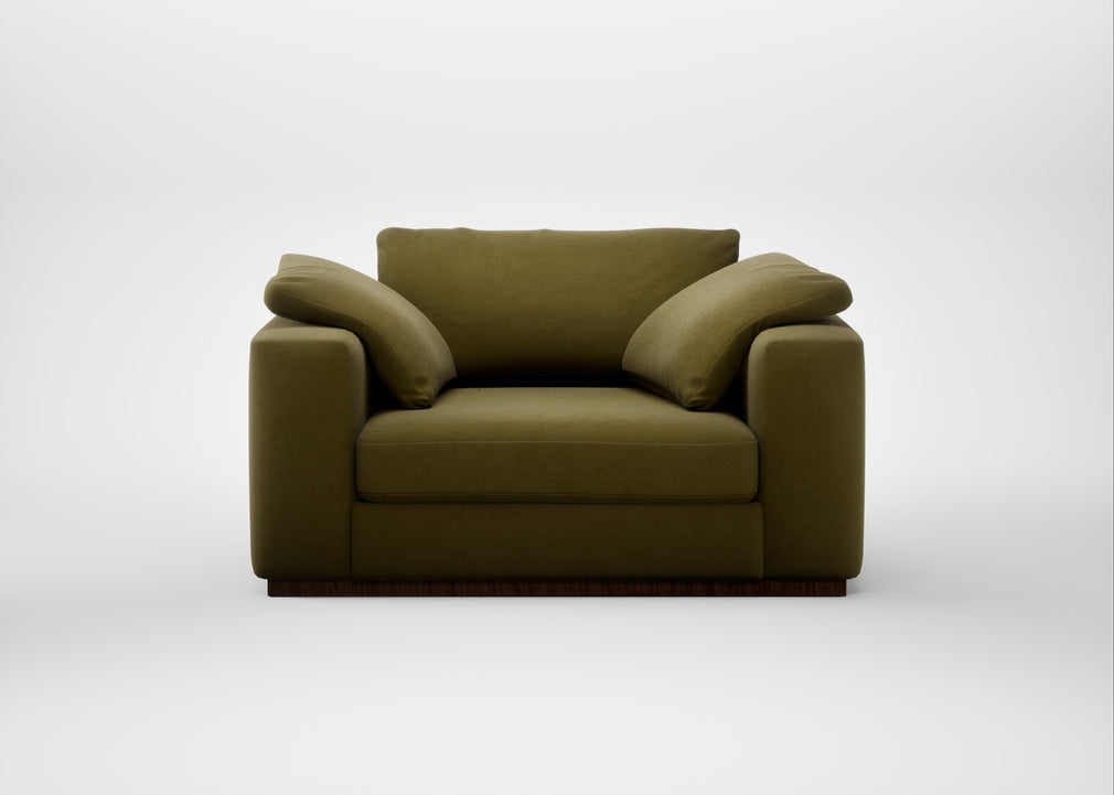 Trento Loveseat Wool Velvet Olive