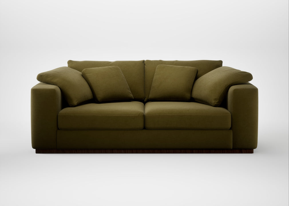 Trento 3 Seater Sofa Wool Velvet Olive