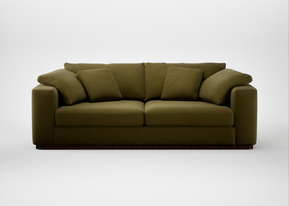 Trento 4 Seater Sofa Wool Velvet Olive