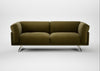 Novara 3 Seater Sofa Wool Velvet Olive / Stainless Steel