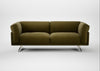 Novara Ottoman Wool Velvet Olive / Stainless Steel