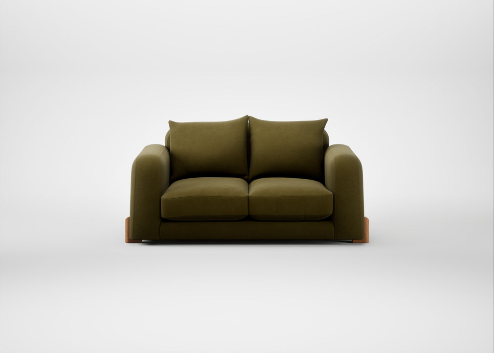 Nuvola 2 Seater Sofa Wool Velvet Olive / Natural