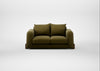 Nuvola 2 Seater Sofa Wool Velvet Olive / Walnut Stained