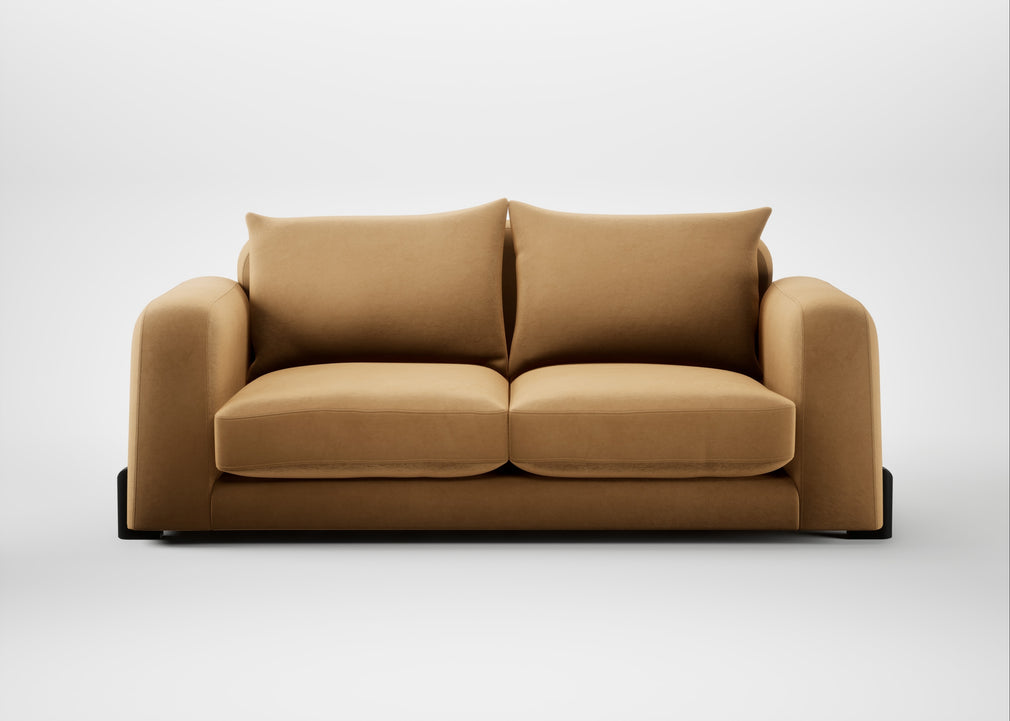 Nuvola 3 Seater Sofa Wool Velvet Camel / Black