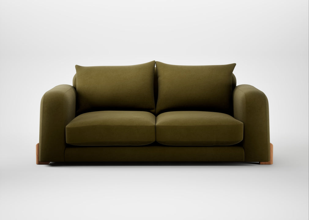 Nuvola 3 Seater Sofa Wool Velvet Olive / Natural