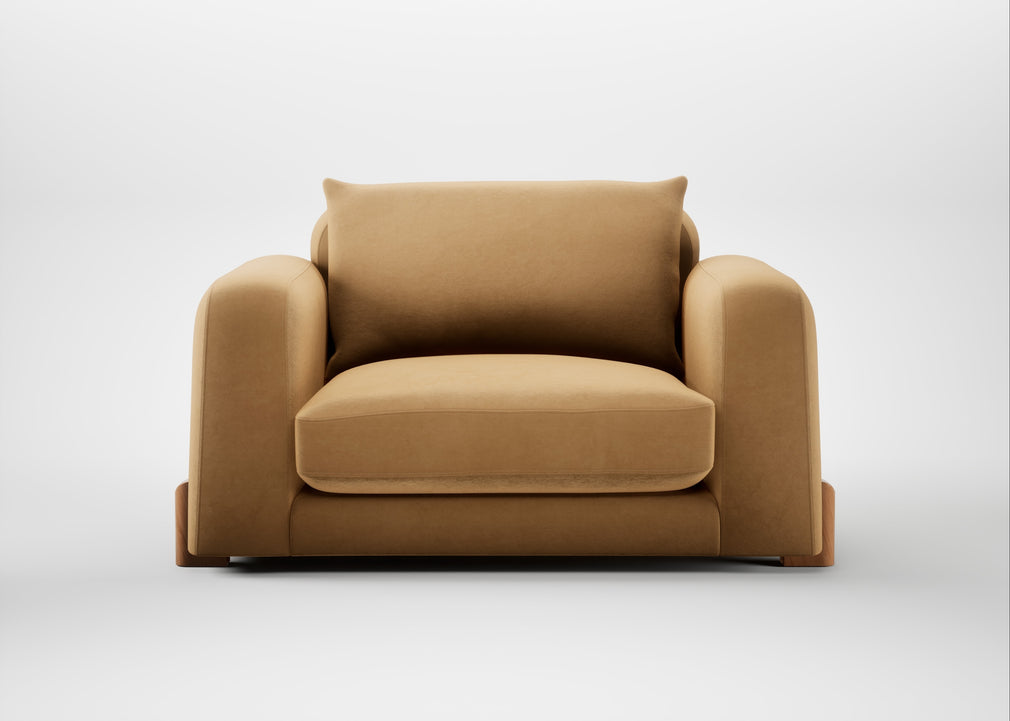 Nuvola Loveseat Wool Velvet Camel / Natural
