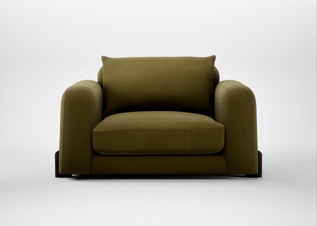 Nuvola Loveseat Wool Velvet Olive / Black