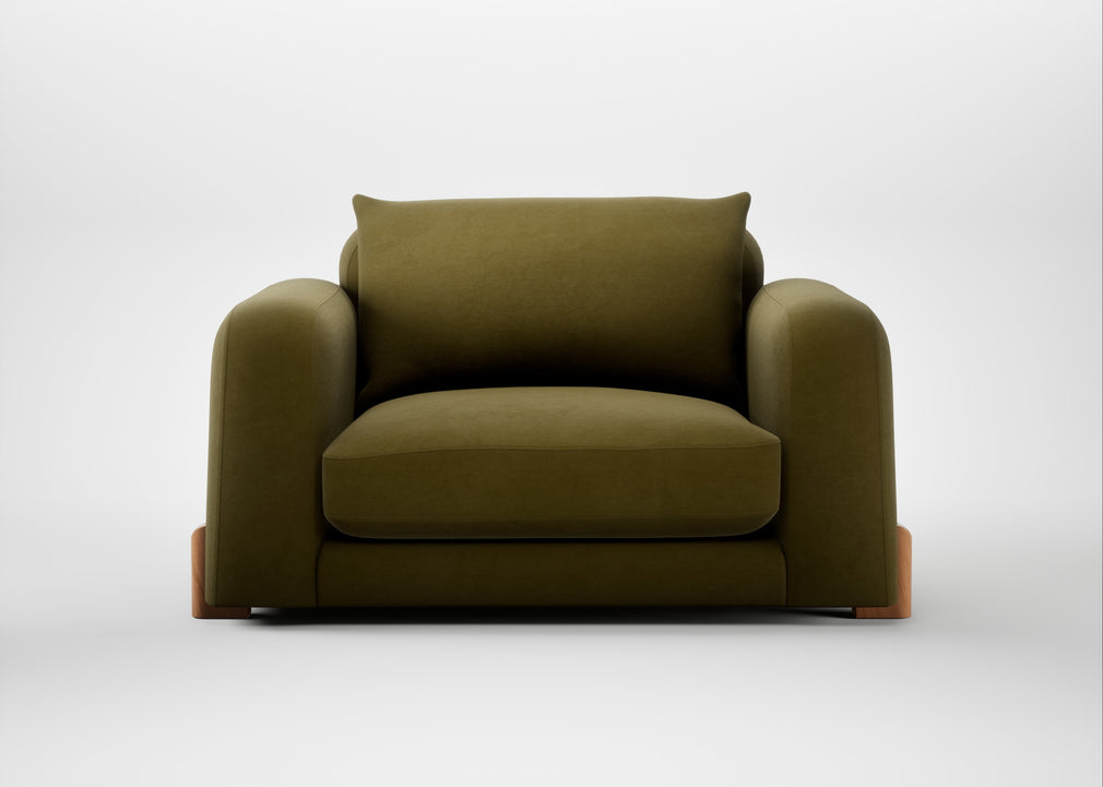 Nuvola Loveseat Wool Velvet Olive / Natural