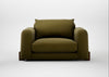 Nuvola Loveseat Wool Velvet Olive / Walnut Stained