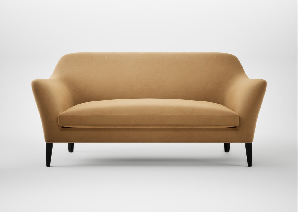 Wallis 3 Seater Sofa Wool Velvet Camel / Black