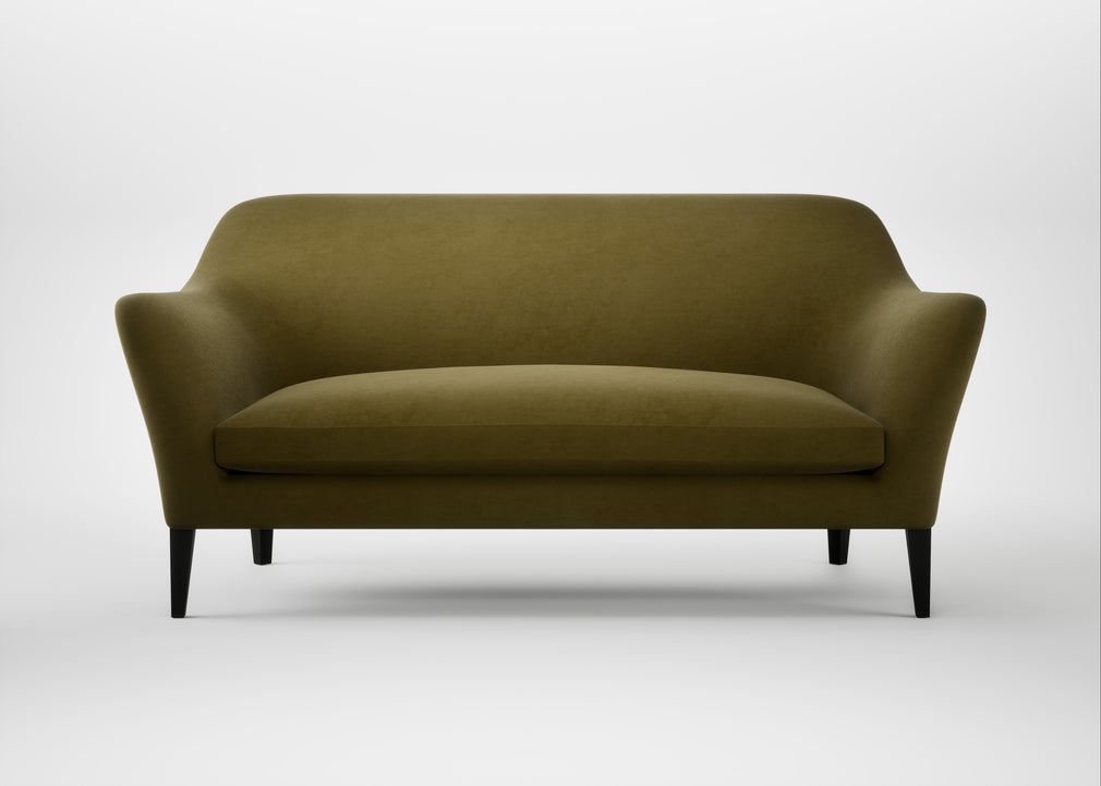 Wallis 3 Seater Sofa Wool Velvet Olive / Black
