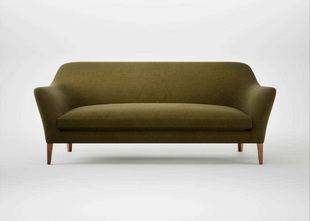 Wallis 4 Seater Sofa Wool Velvet Olive / Natural
