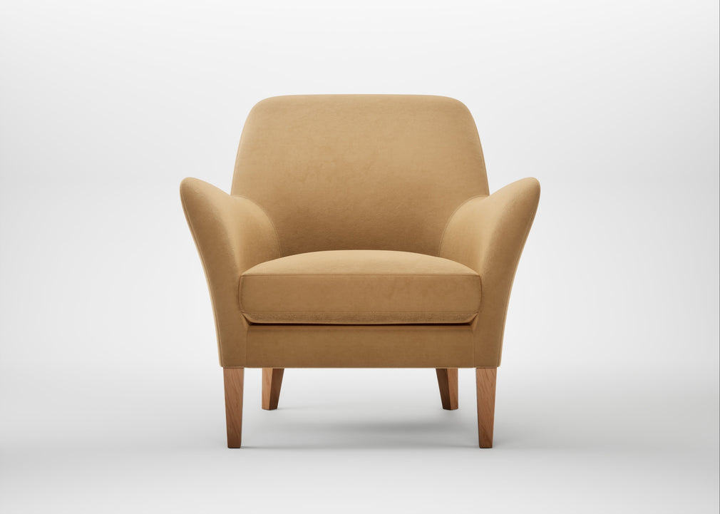 Wallis Armchair Wool Velvet Camel / Natural