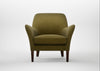 Wallis Armchair Wool Velvet Olive / Walnut Stained