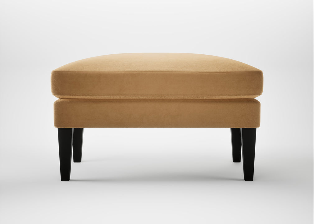 Wallis Ottoman Wool Velvet Camel / Black