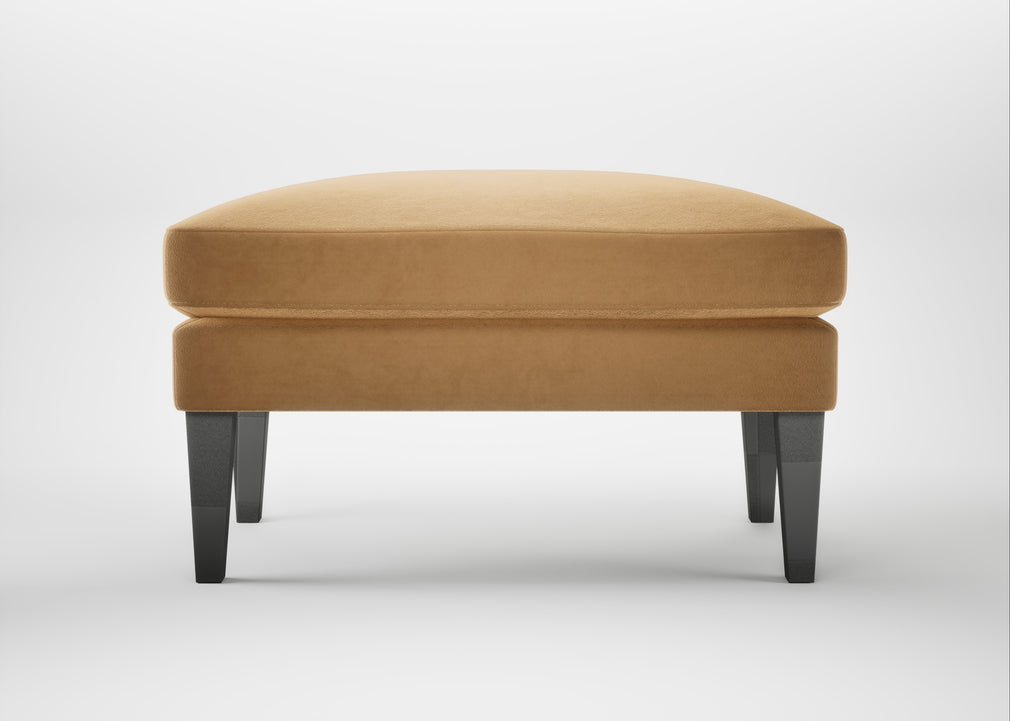 Wallis Ottoman Wool Velvet Camel / Natural