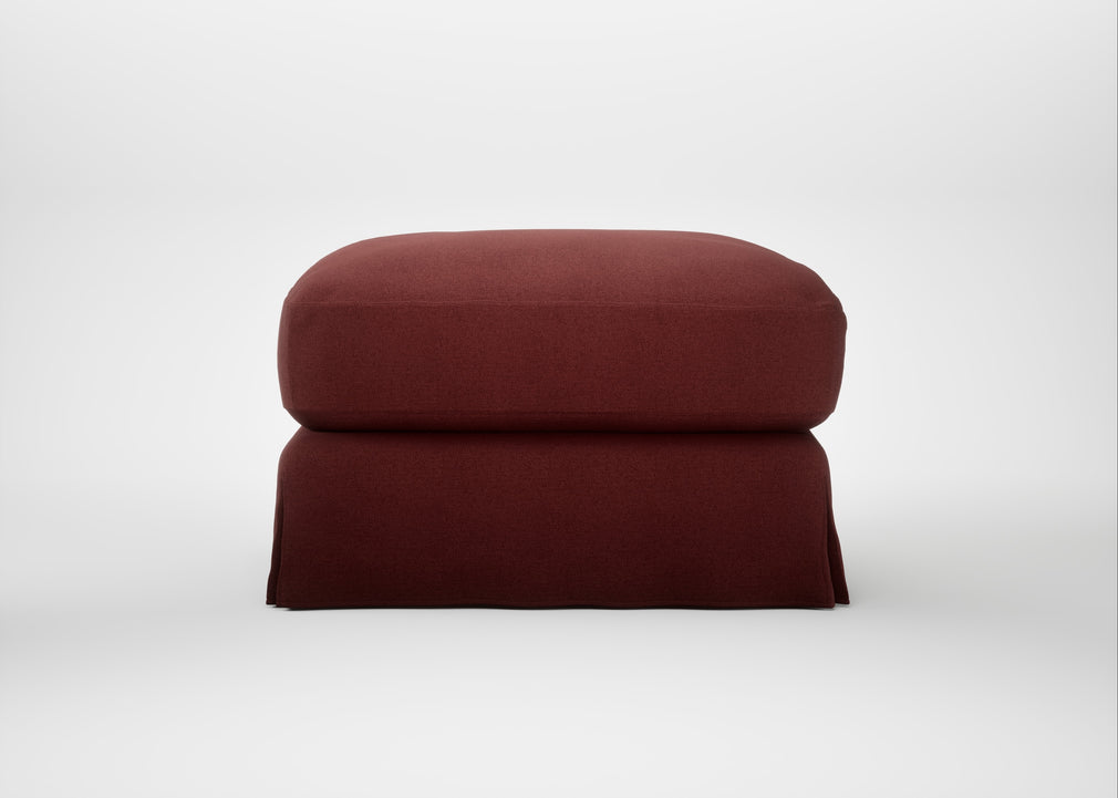 Tailor Loose Cover Rectangular Footstool Capelo Linen-Cotton Etruscan Red