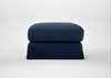 Tailor Loose Cover Rectangular Footstool Capelo Linen-Cotton Inkspot