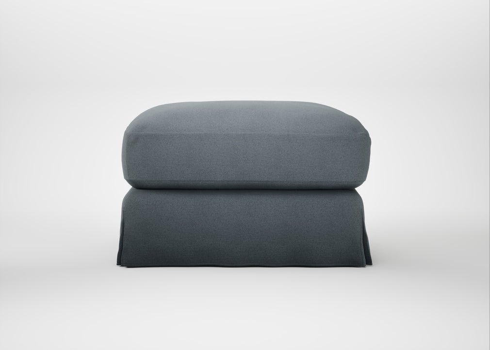 Tailor Loose Cover Rectangular Footstool Capelo Linen-Cotton Mineral