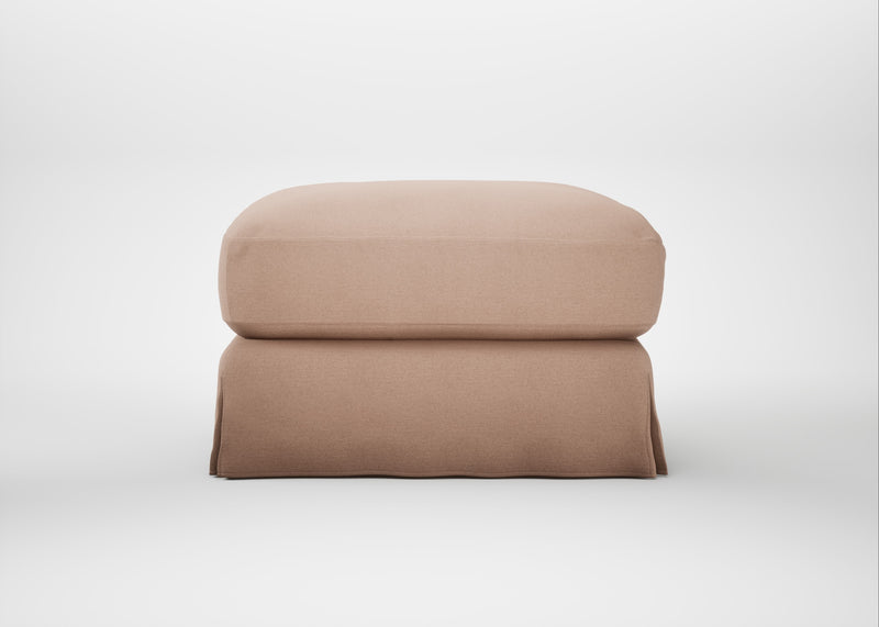 Tailor Loose Cover Rectangular Footstool Capelo Linen-Cotton Rosedale