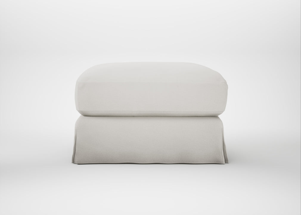 Tailor Loose Cover Rectangular Footstool Capelo Linen-Cotton Sea Salt