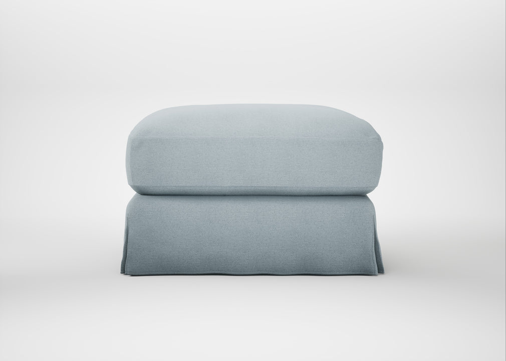 Tailor Loose Cover Rectangular Footstool Capelo Linen-Cotton Sea Shanty