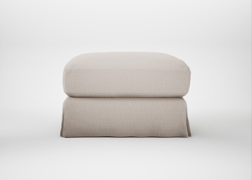 Tailor Loose Cover Rectangular Footstool Capelo Linen-Cotton Sesame