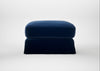 Tailor Loose Cover Rectangular Footstool Cotton Velvet Midnight